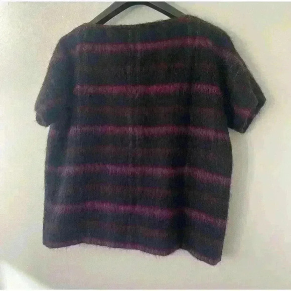 KENZO Paris Black Pink Plaid Top Alpaca Wool Blend Designer Size 36 - Picture 3 of 5